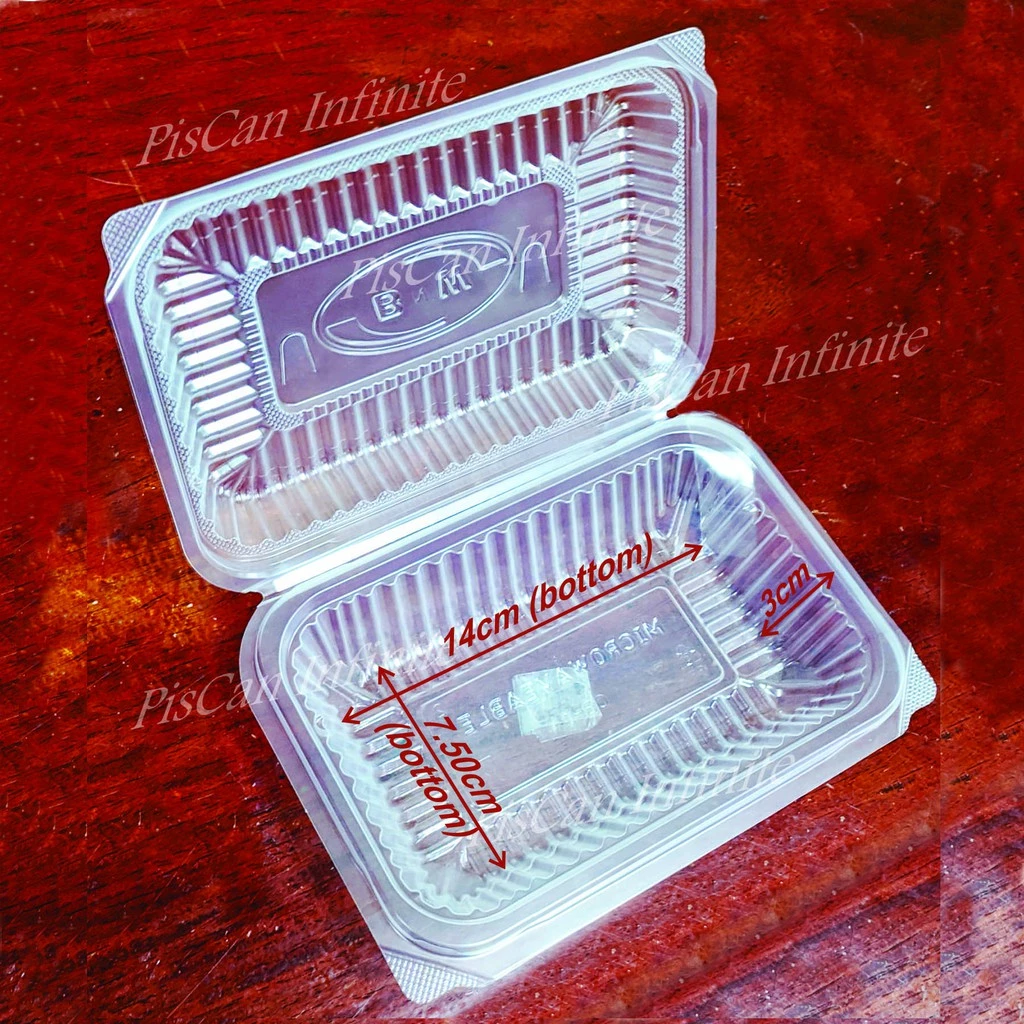 50pcs Eco Plastic CB1 (Junior) Clamshell Pastry Spaghetti Container